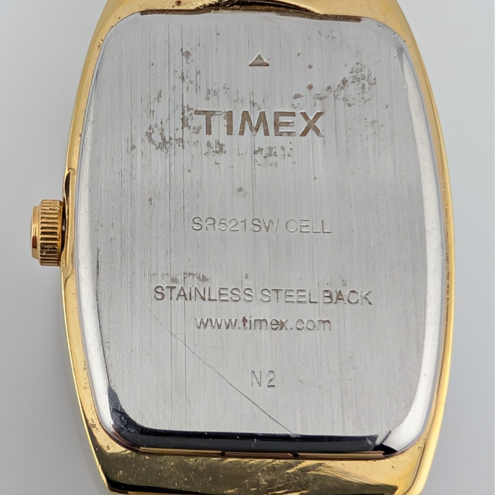 Timex Gold Tone Petite Bangle Cuff Watch White Dial Dress Watch Y2K - Picture 4 of 10